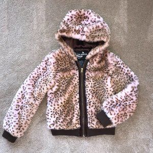 Me Jane Kids Faux Fur Leopard Print Jacket /Coat